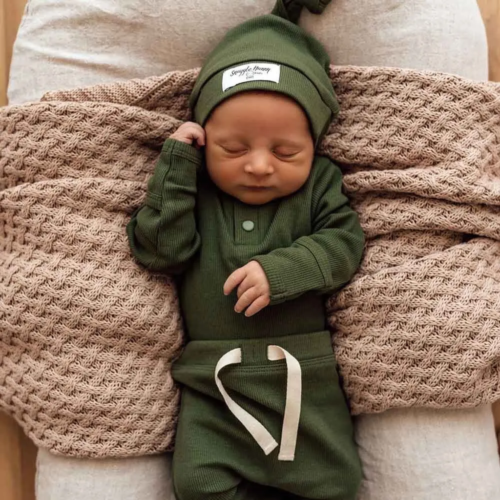 Olive Long Sleeve Organic Bodysuit