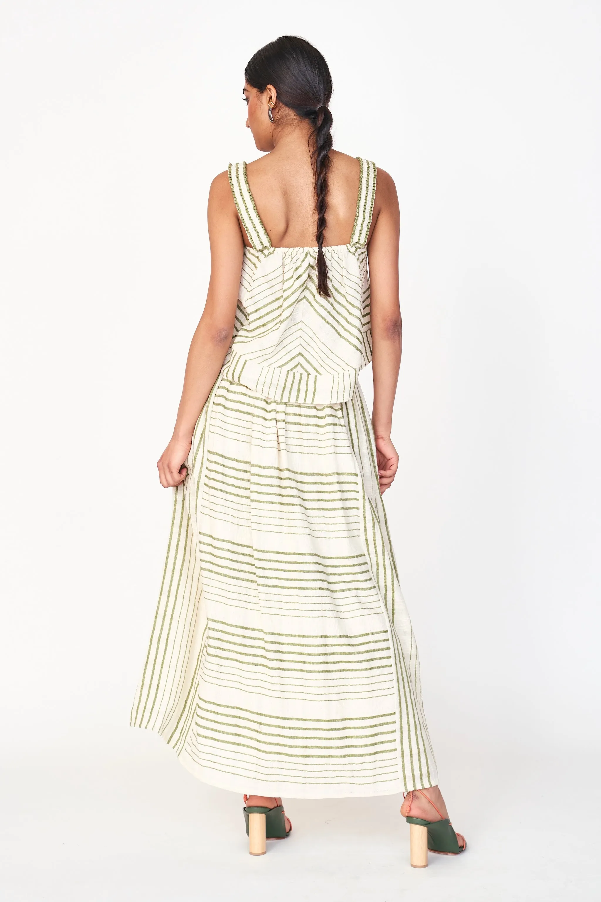 Praiano Skirt in Garden Stripe