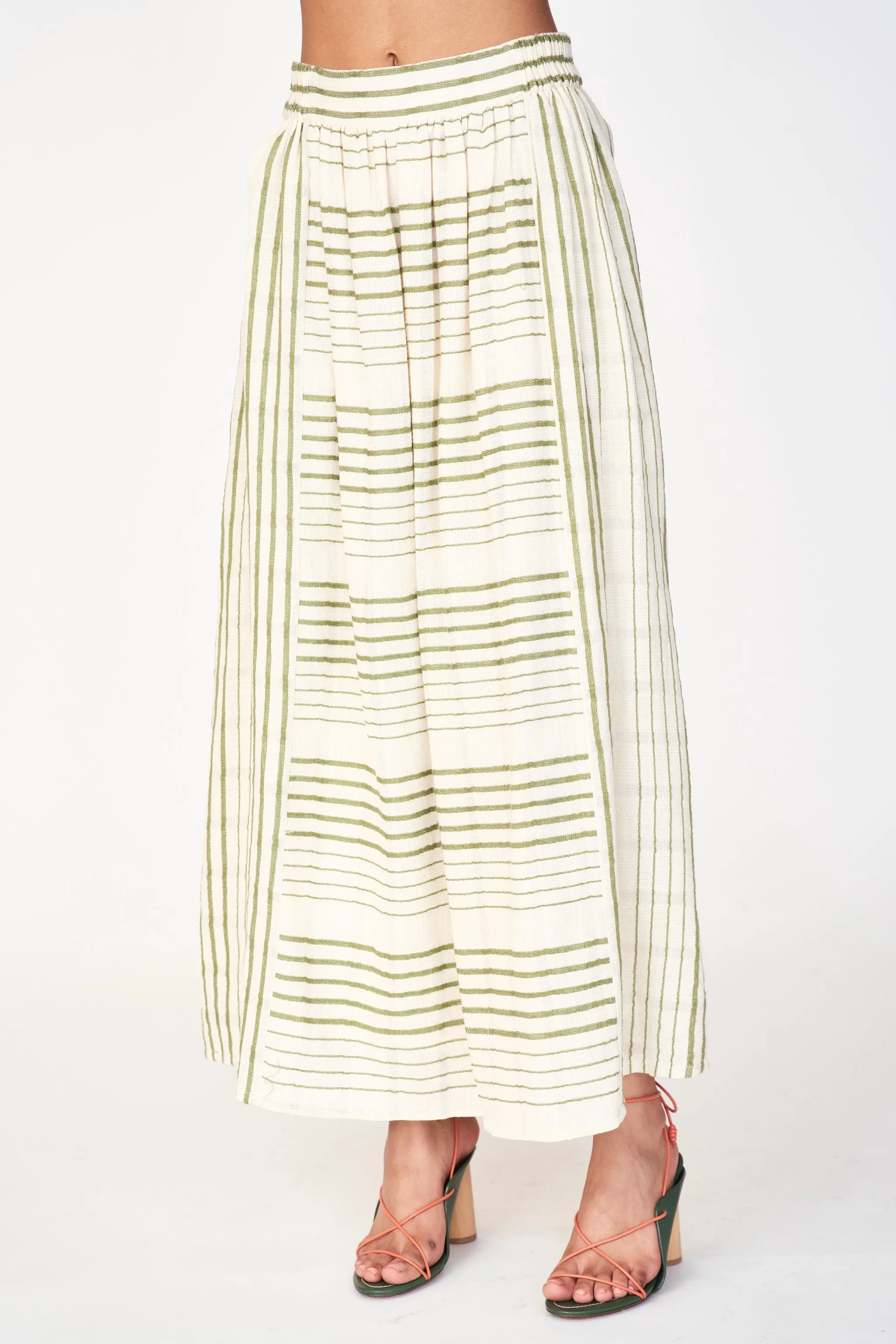Praiano Skirt in Garden Stripe