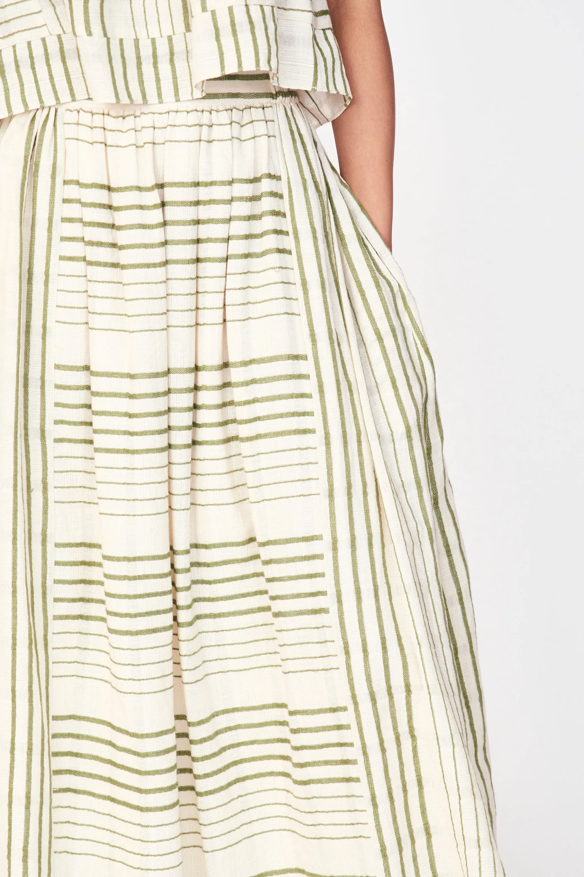 Praiano Skirt in Garden Stripe