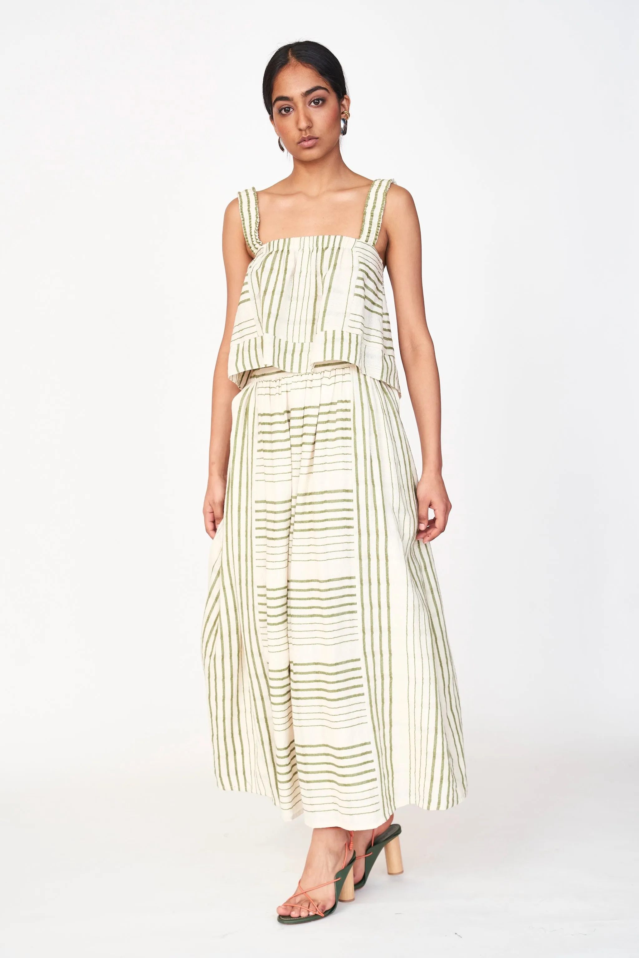 Praiano Skirt in Garden Stripe