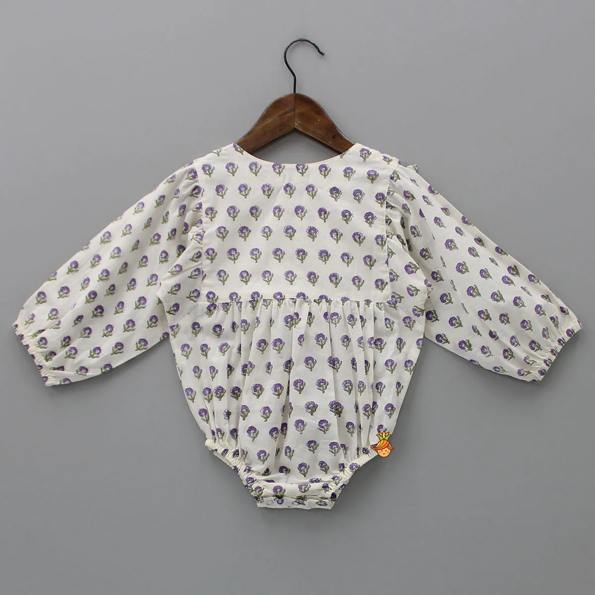 Pre Order: Floral Printed Bodysuit With Overlap Front