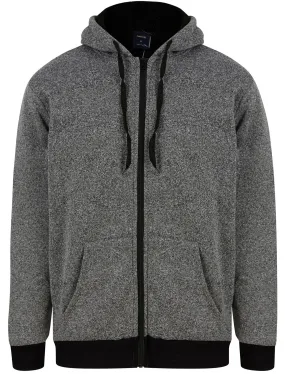 Prescott Chunky Zip Through Hoodie With Borg Lining In Dark Grey