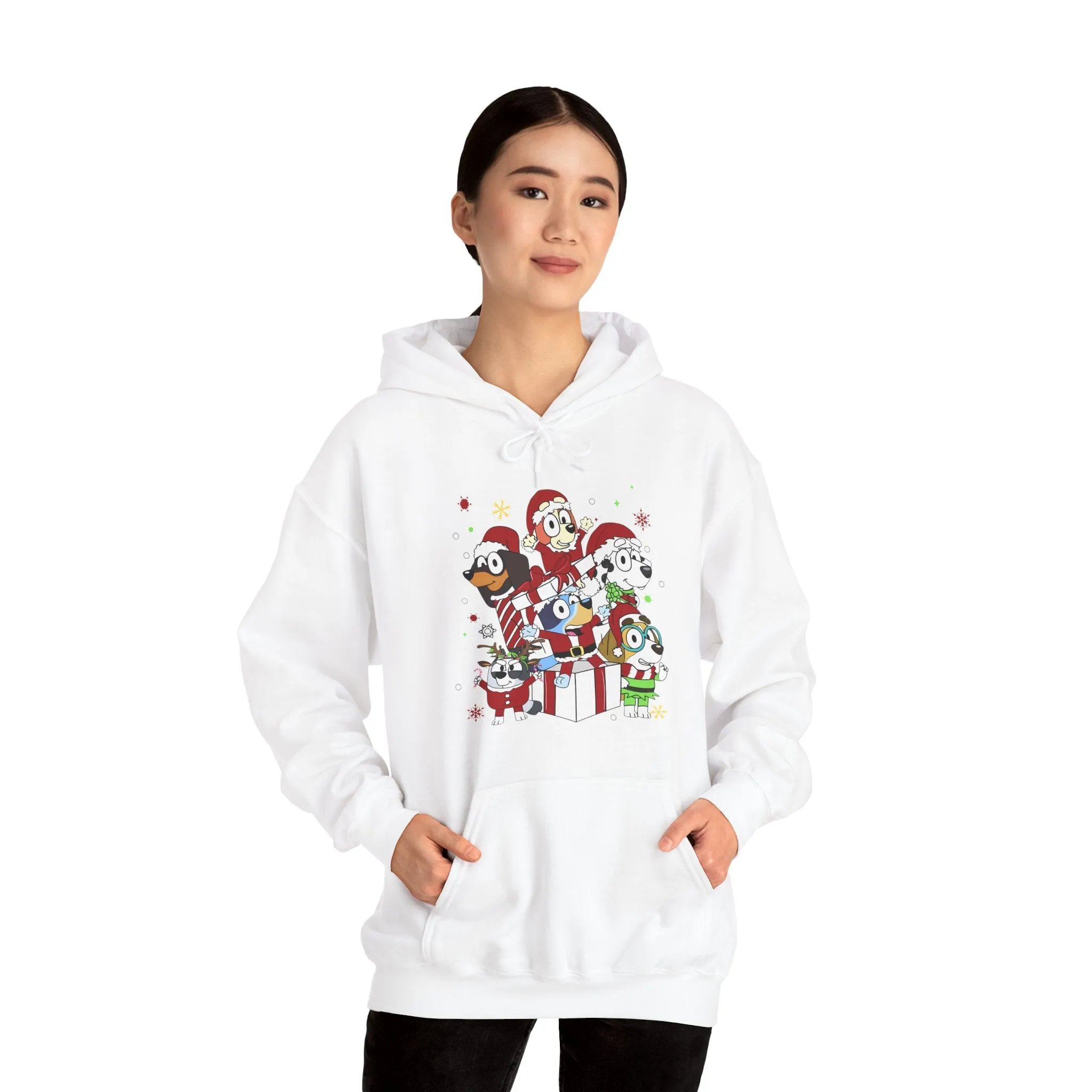 Princess Grace Festive Animal Friends Hoodie – Unisex Heavy Blend™ Sweatshirt for Holiday Cheer