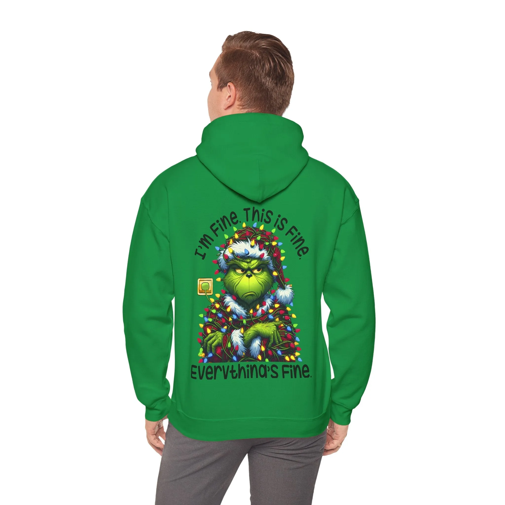 Princess Grace Grinch Holiday Hoodie - I'm Fine, This Is Fine Christmas Sweatshirt