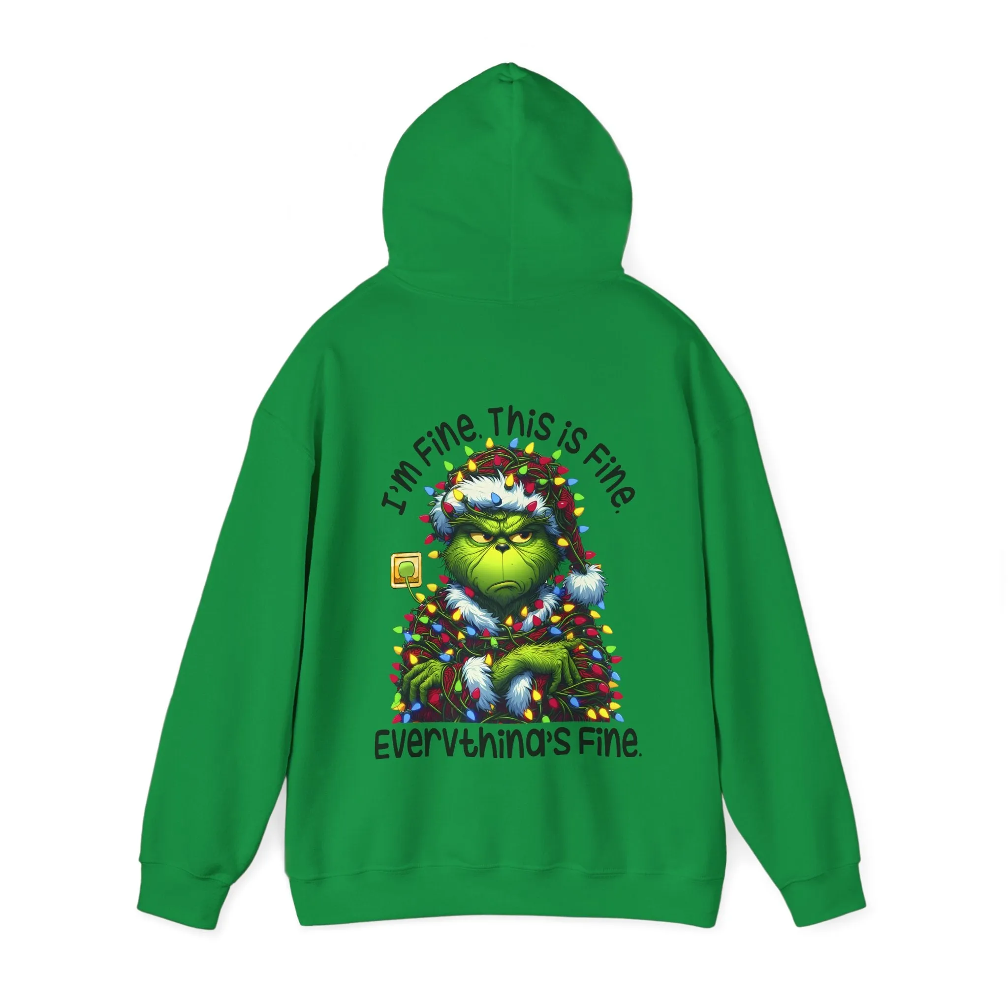 Princess Grace Grinch Holiday Hoodie - I'm Fine, This Is Fine Christmas Sweatshirt