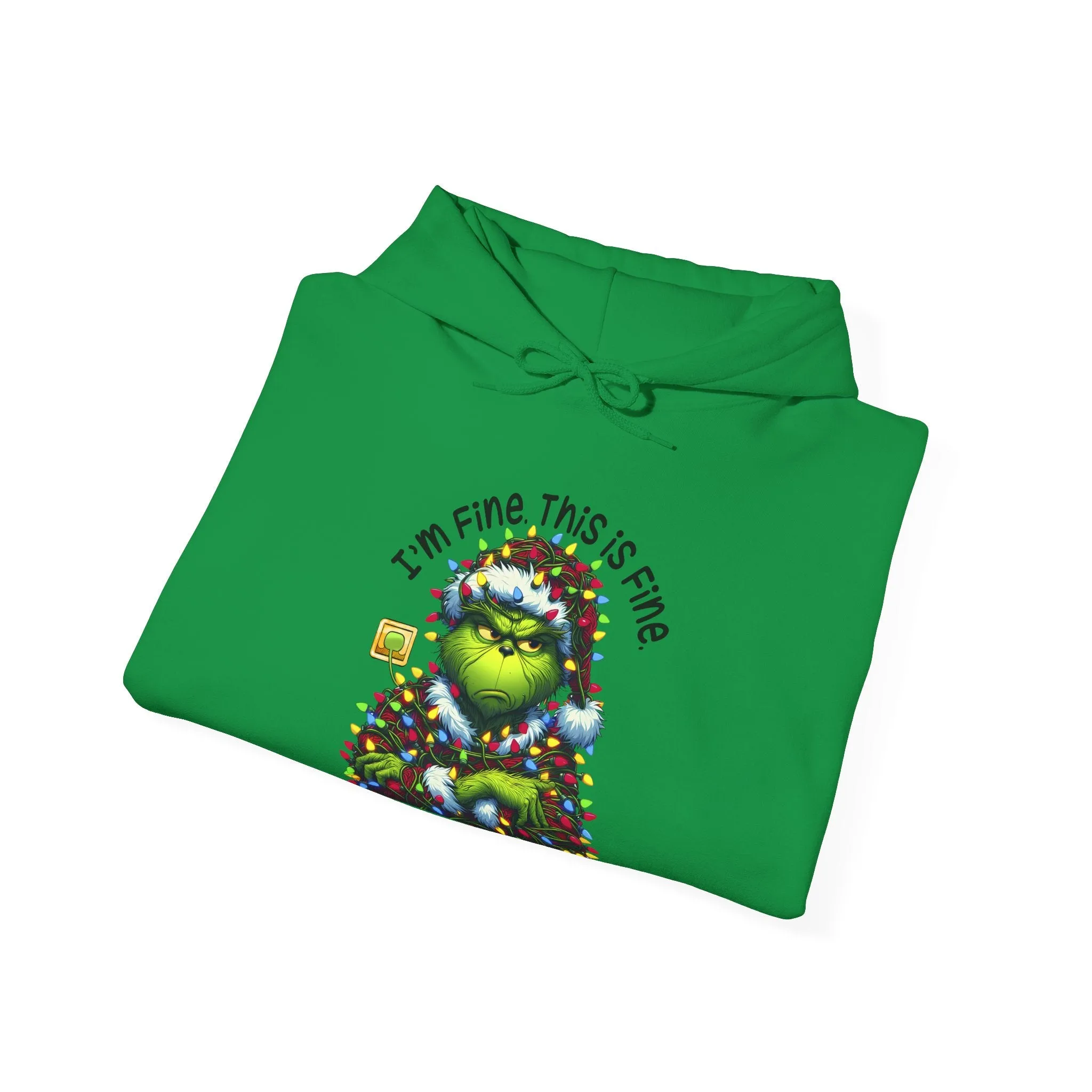 Princess Grace Grinch Holiday Hoodie - I'm Fine, This Is Fine Christmas Sweatshirt