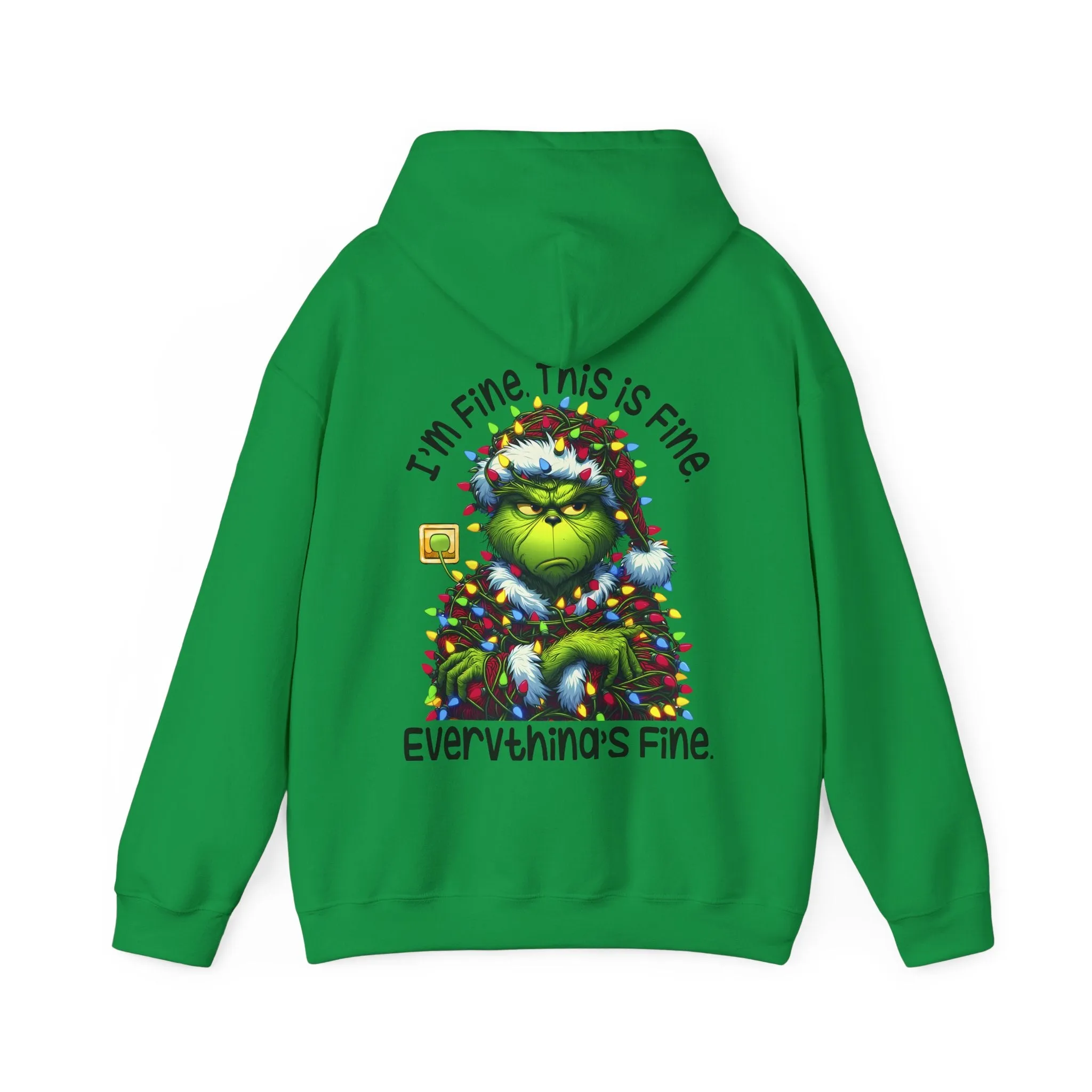 Princess Grace Grinch Holiday Hoodie - I'm Fine, This Is Fine Christmas Sweatshirt