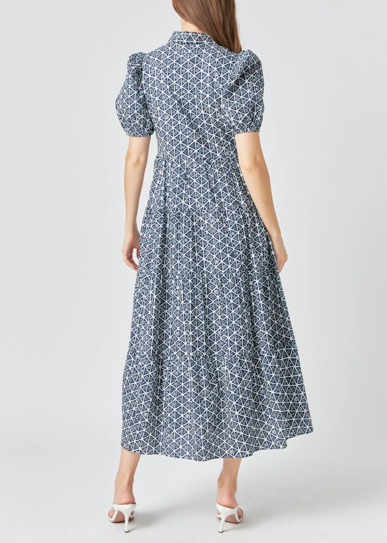 Print Button Up Maxi Dress