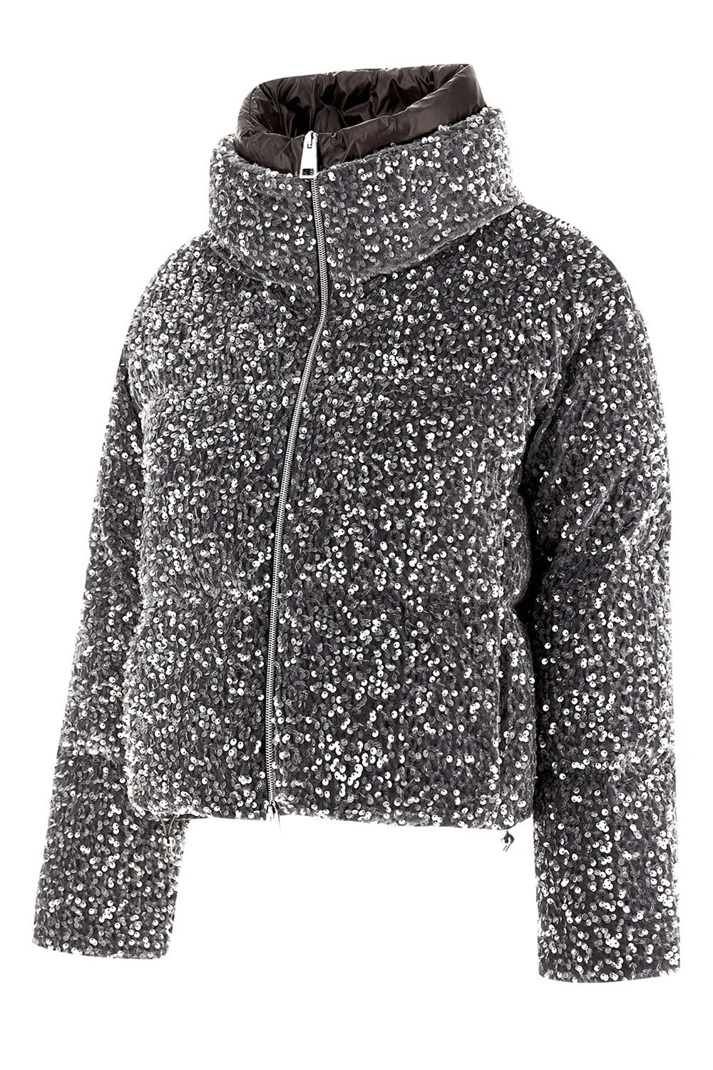 Quilted Paillette Zip Jacket