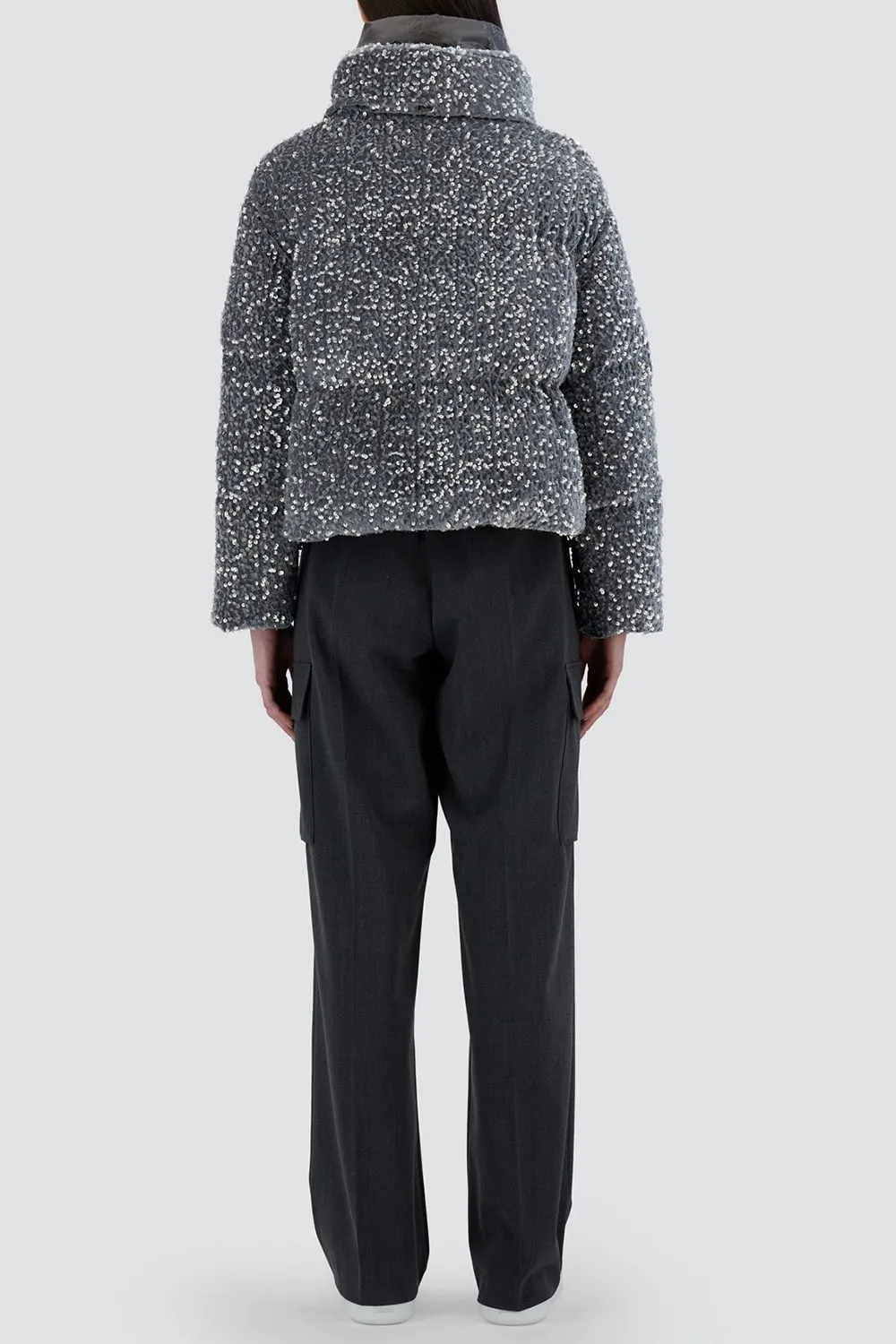 Quilted Paillette Zip Jacket