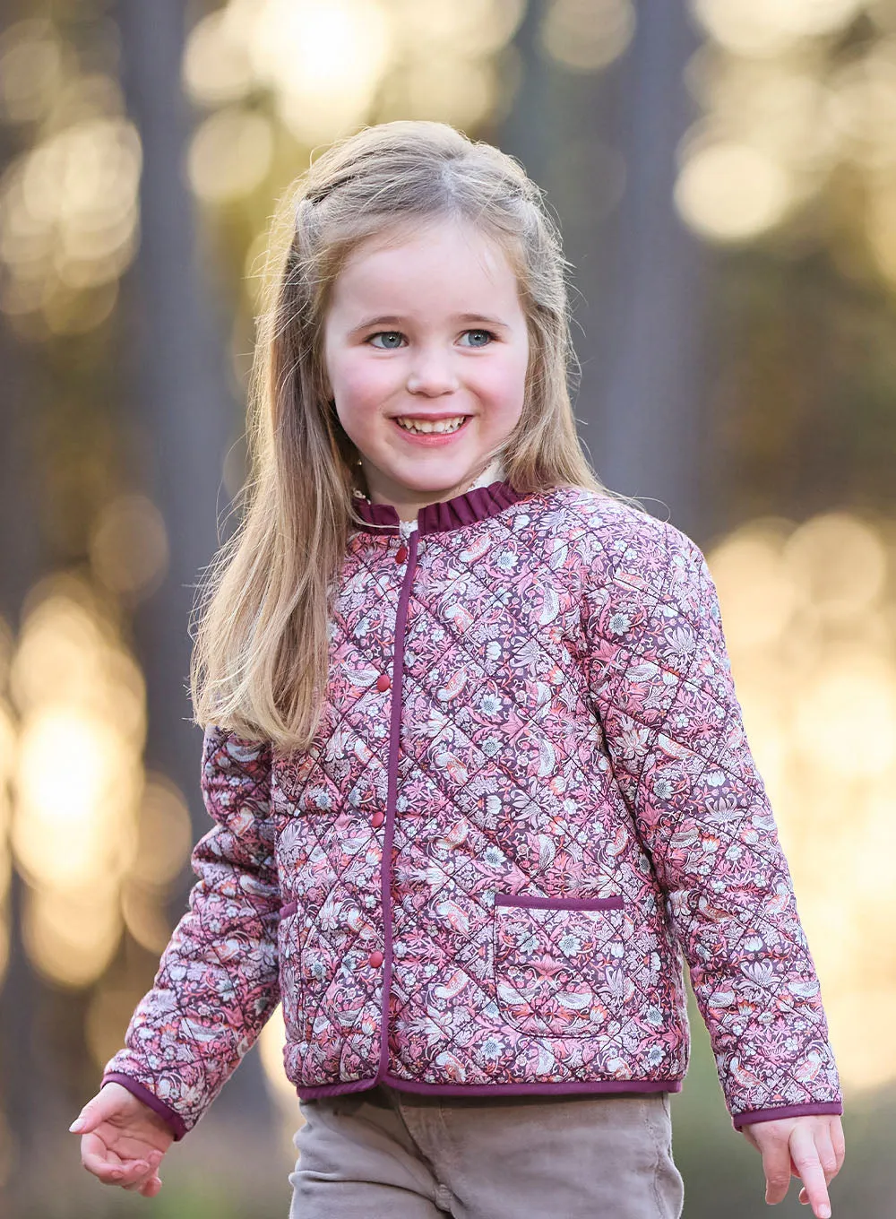 Quilted Strawberry Thief Jacket
