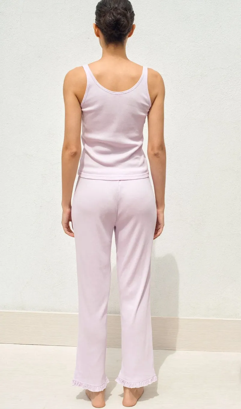 RAISA TANK & RAE RUFFLE PANT IN LILAC FOG