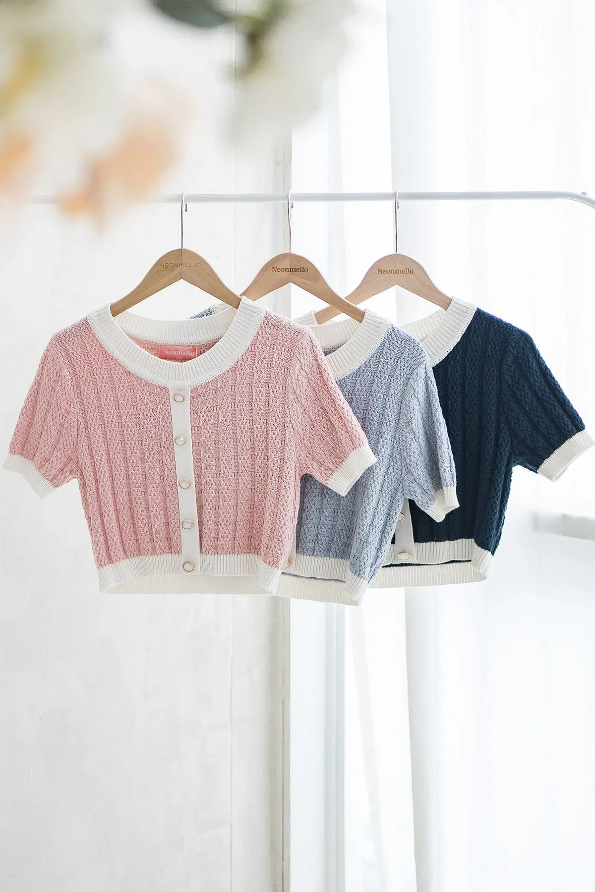 RESTOCKED** MEA SLEEVED KNIT TOP IN ARCTIC BLUE