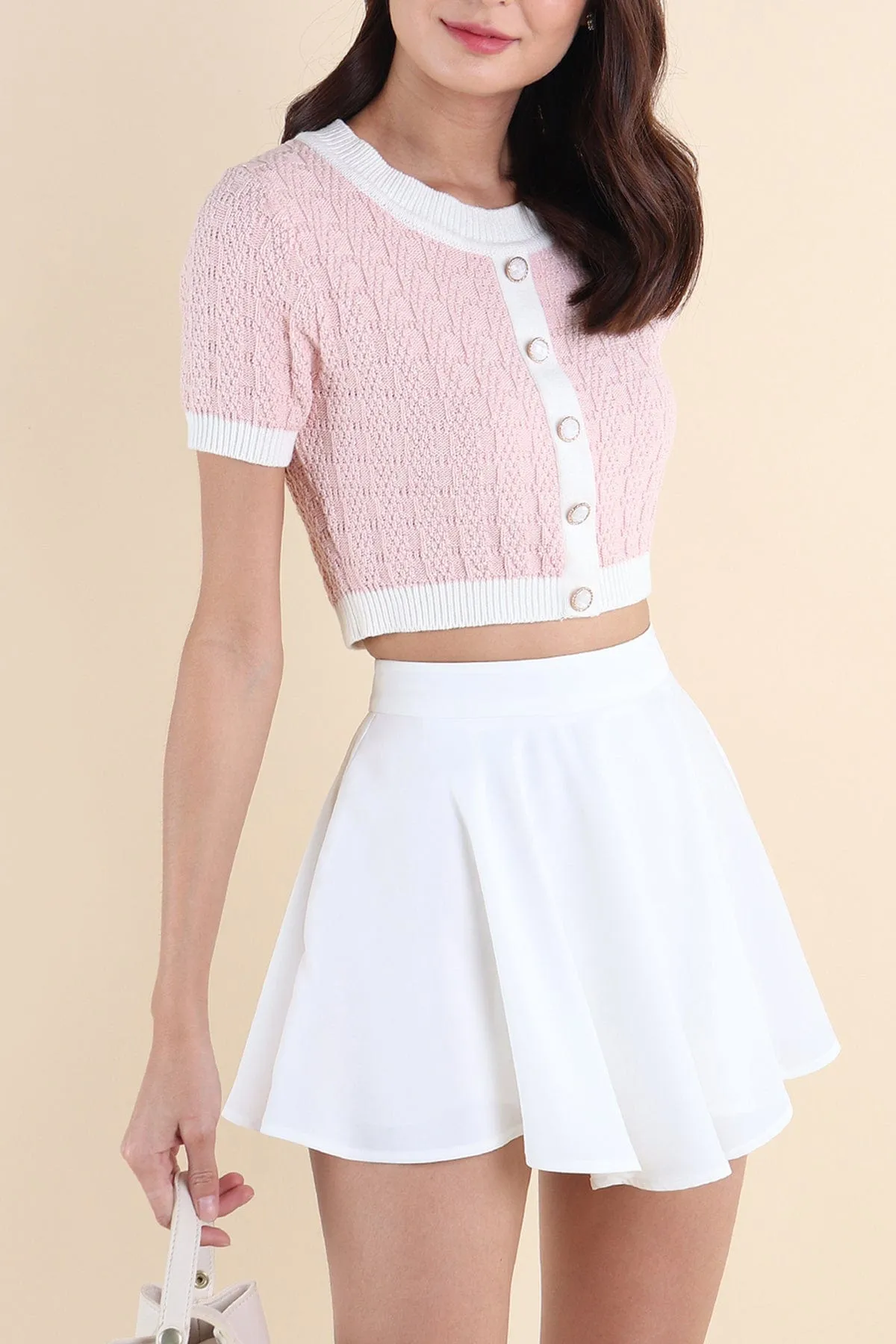 RESTOCKED** MEA SLEEVED KNIT TOP IN CREPE PINK