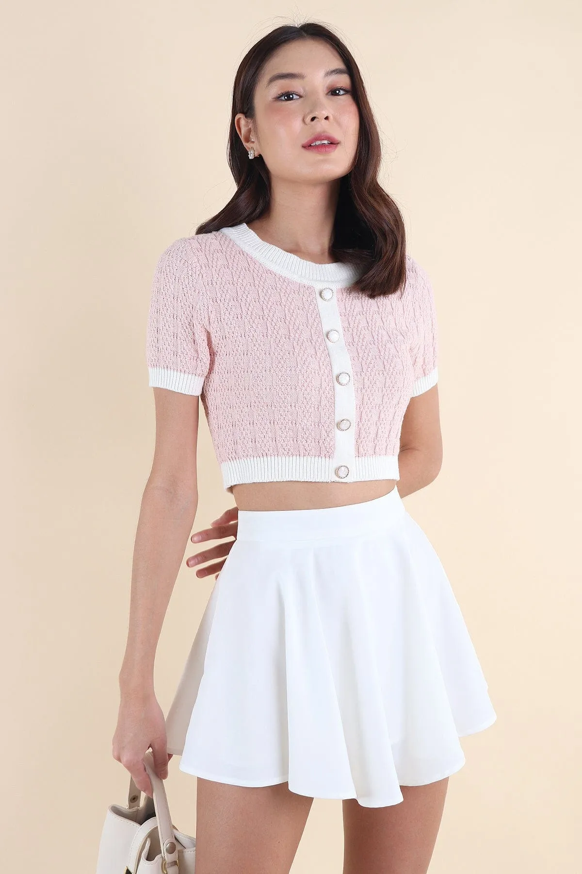 RESTOCKED** MEA SLEEVED KNIT TOP IN CREPE PINK