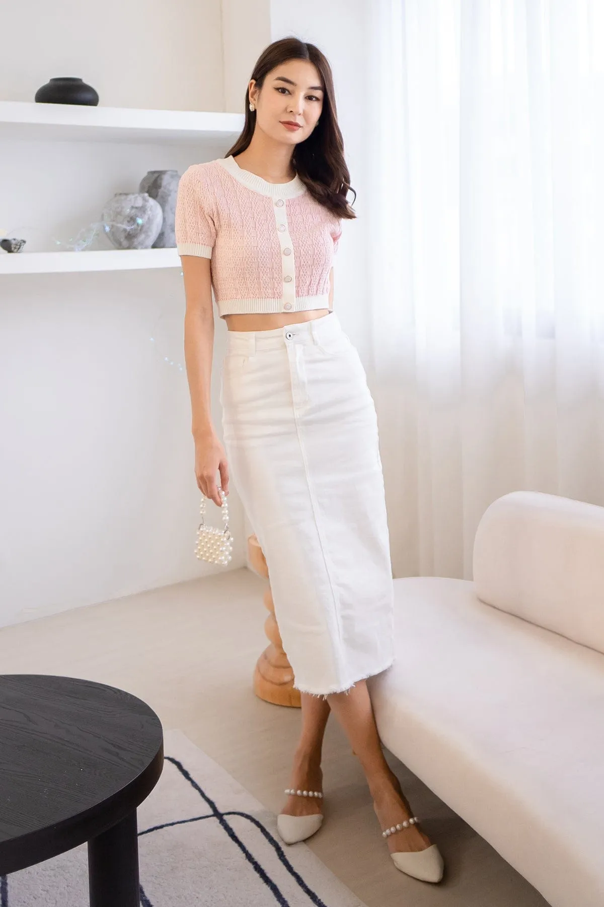 RESTOCKED** MEA SLEEVED KNIT TOP IN CREPE PINK