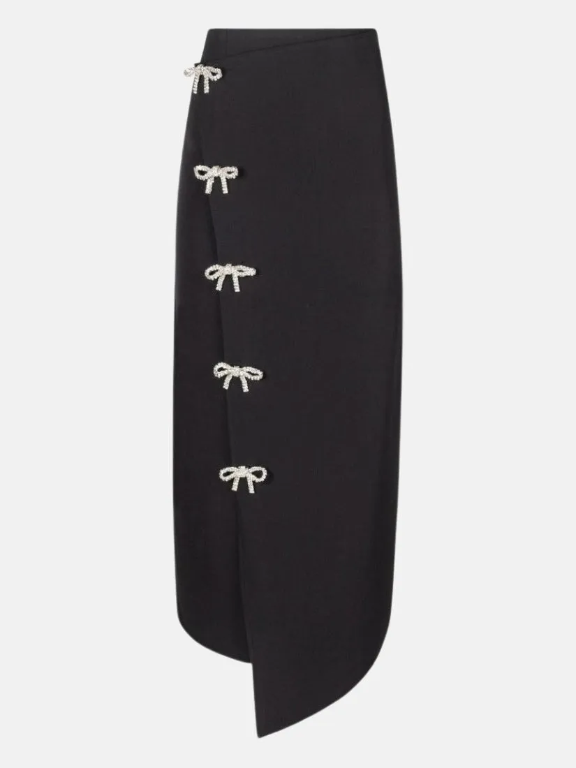 Rhinestone Bow Midi Skirt