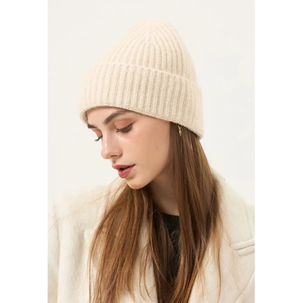 Rib Knit hat - Beige
