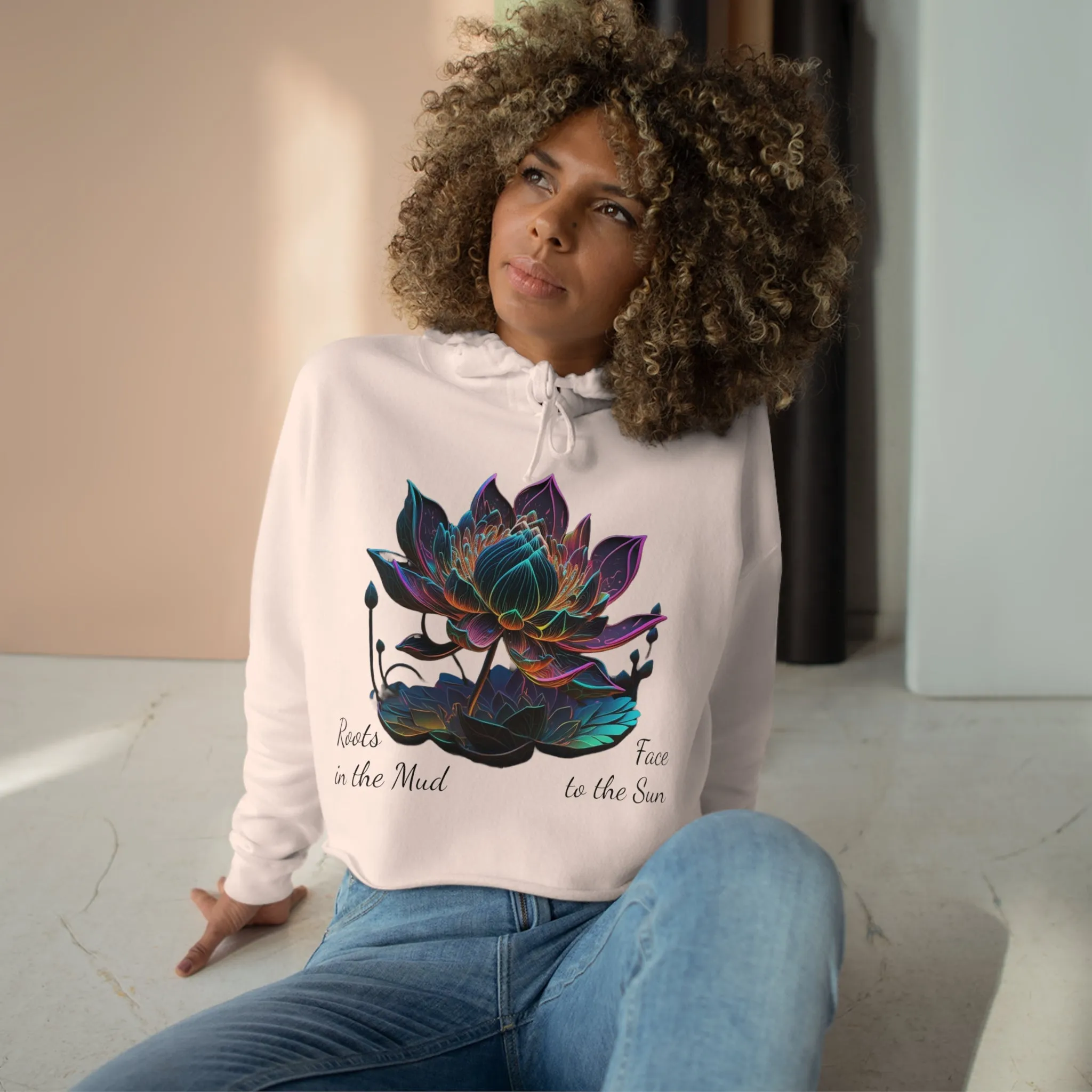 Roots in the Mud, Face to the Sun Crop Hoodie