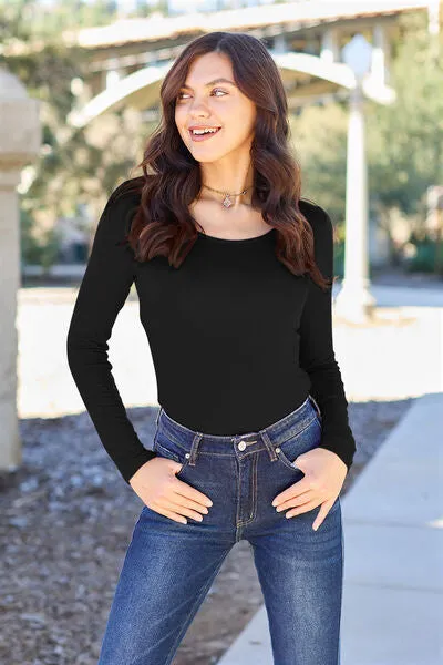 Round Neck Long Sleeve Bodysuit