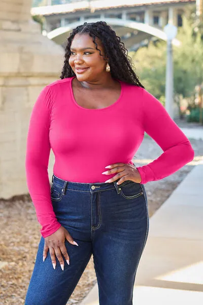 Round Neck Long Sleeve Bodysuit