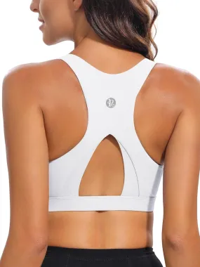 RUNNING GIRL High Impact Sports Bras for Women,Racerback Running Bra Workout Crop Tank Tops Longline Sports Bra Push up