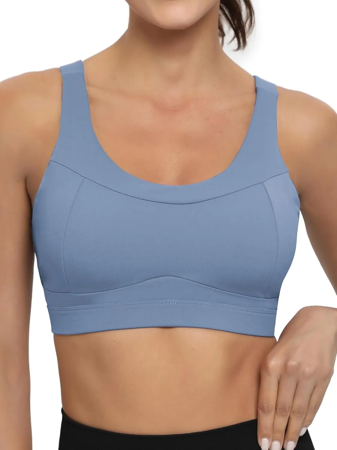 RUNNING GIRL High Impact Sports Bras for Women,Racerback Running Bra Workout Crop Tank Tops Longline Sports Bra Push up