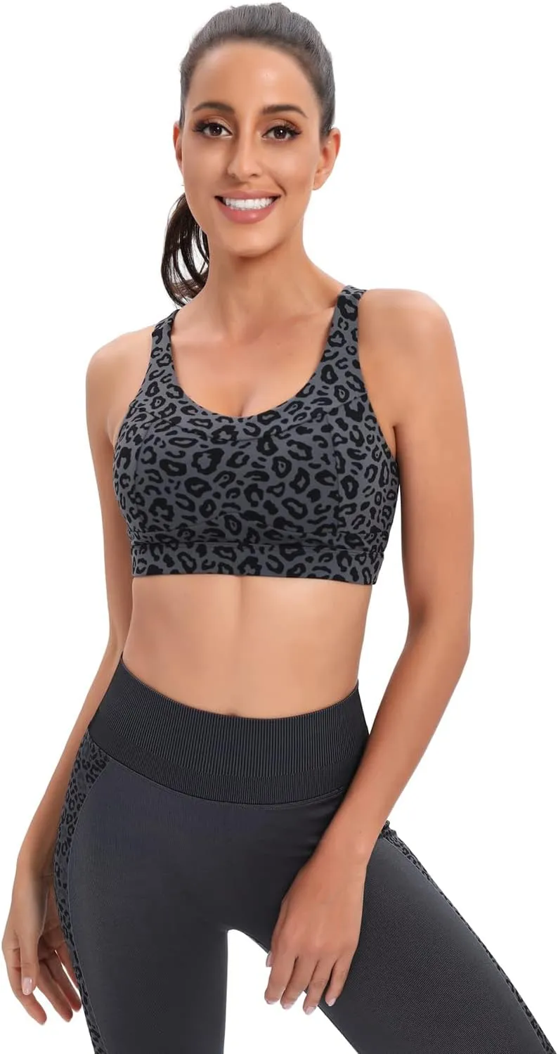 RUNNING GIRL High Impact Sports Bras for Women,Racerback Running Bra Workout Crop Tank Tops Longline Sports Bra Push up