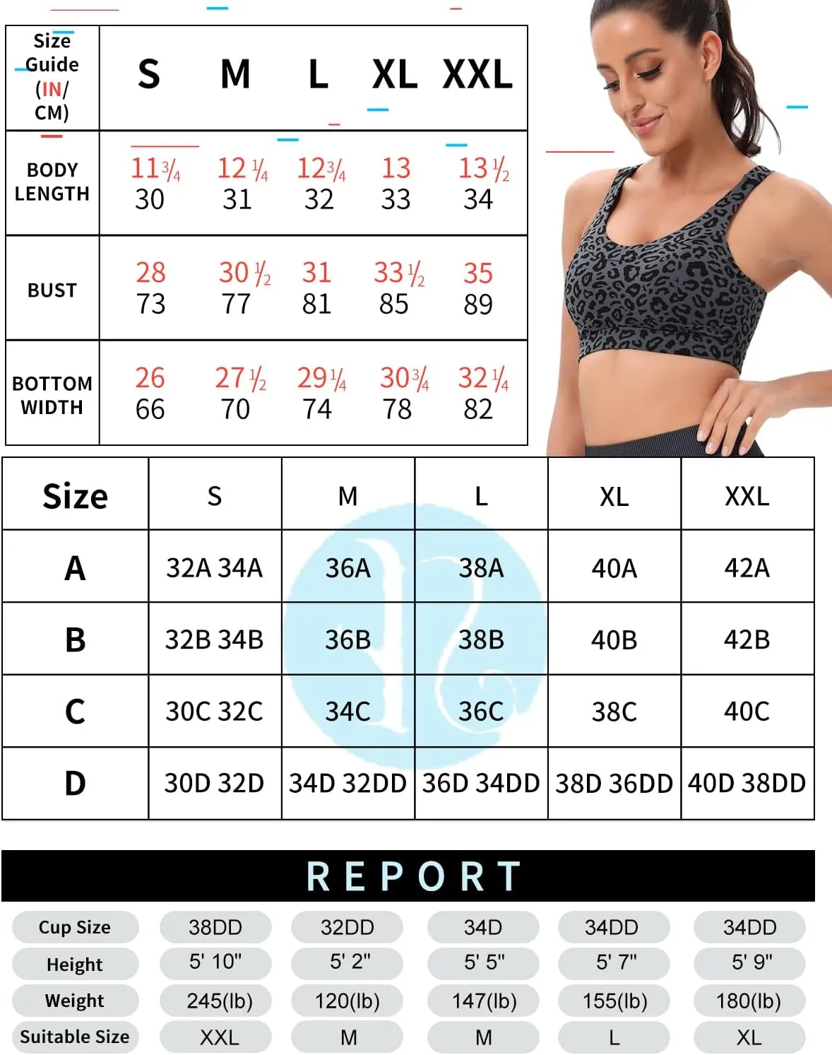 RUNNING GIRL High Impact Sports Bras for Women,Racerback Running Bra Workout Crop Tank Tops Longline Sports Bra Push up