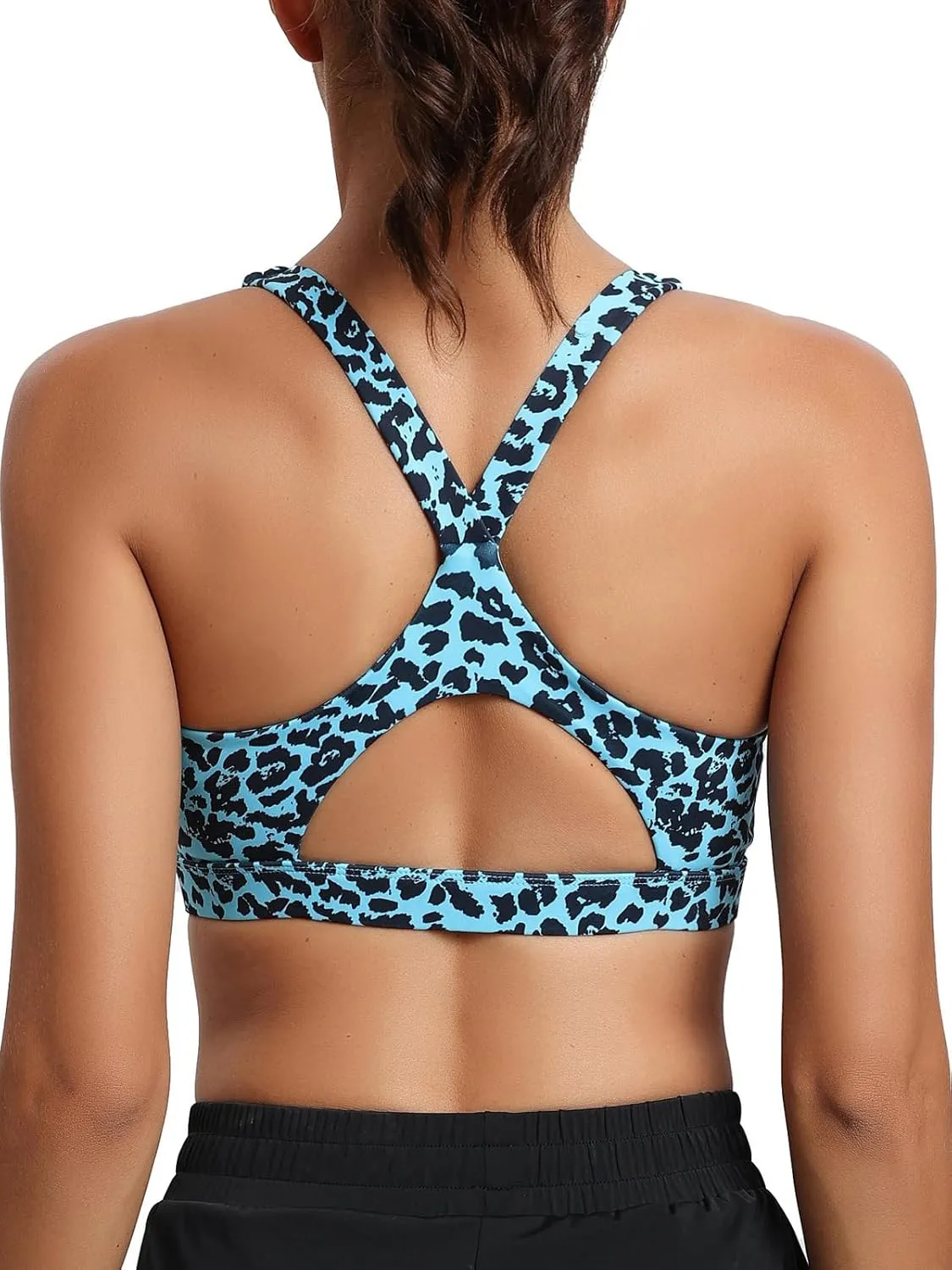 RUNNING GIRL High Impact Sports Bras for Women,Racerback Running Bra Workout Crop Tank Tops Longline Sports Bra Push up