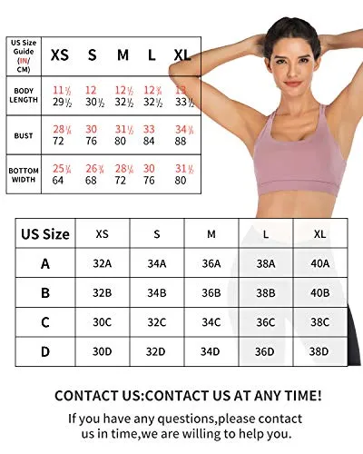 RUNNING GIRL Strappy Sports Bra for Women, Sexy Crisscross Back Medium Support Yoga Bra with Removable Cups(WX2354 Purple,M)