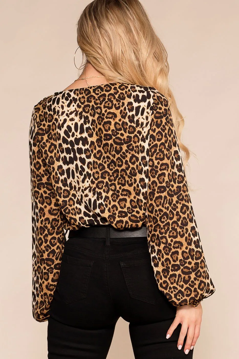 Sally Leopard Wrap Bodysuit