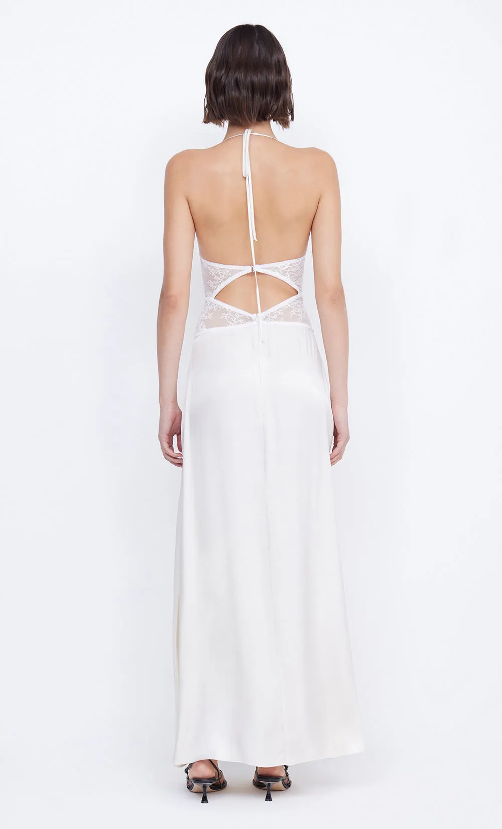 SANTAL HALTER MAXI DRESS - IVORY