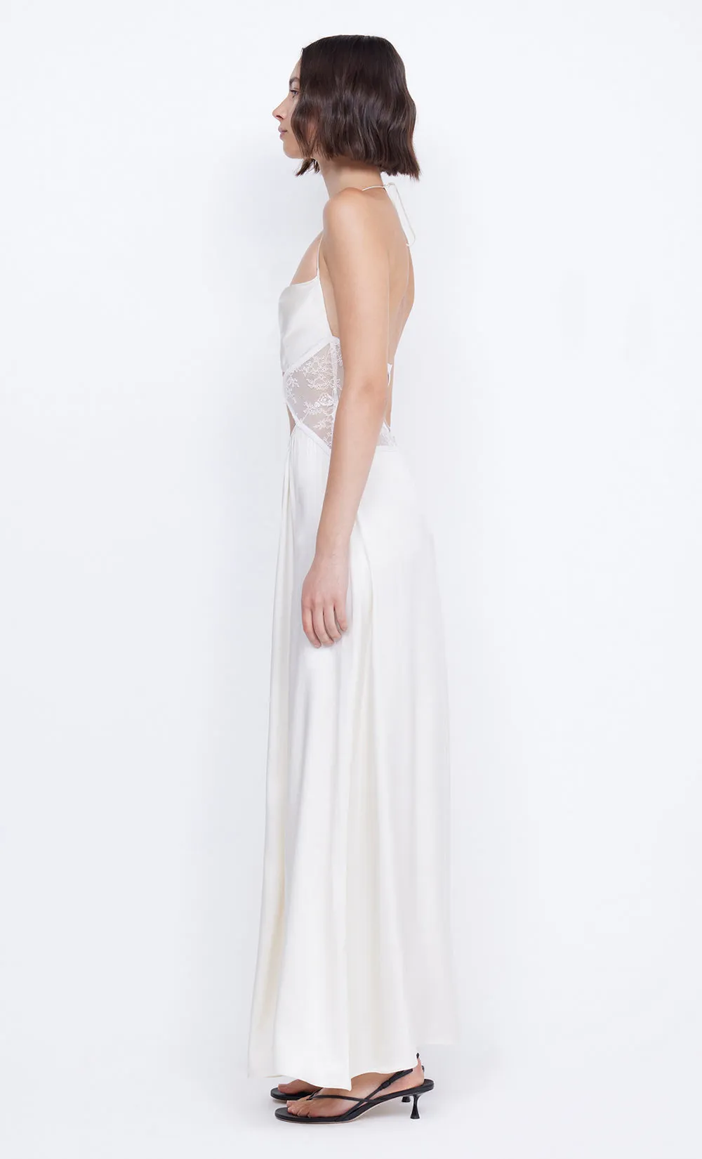 SANTAL HALTER MAXI DRESS - IVORY