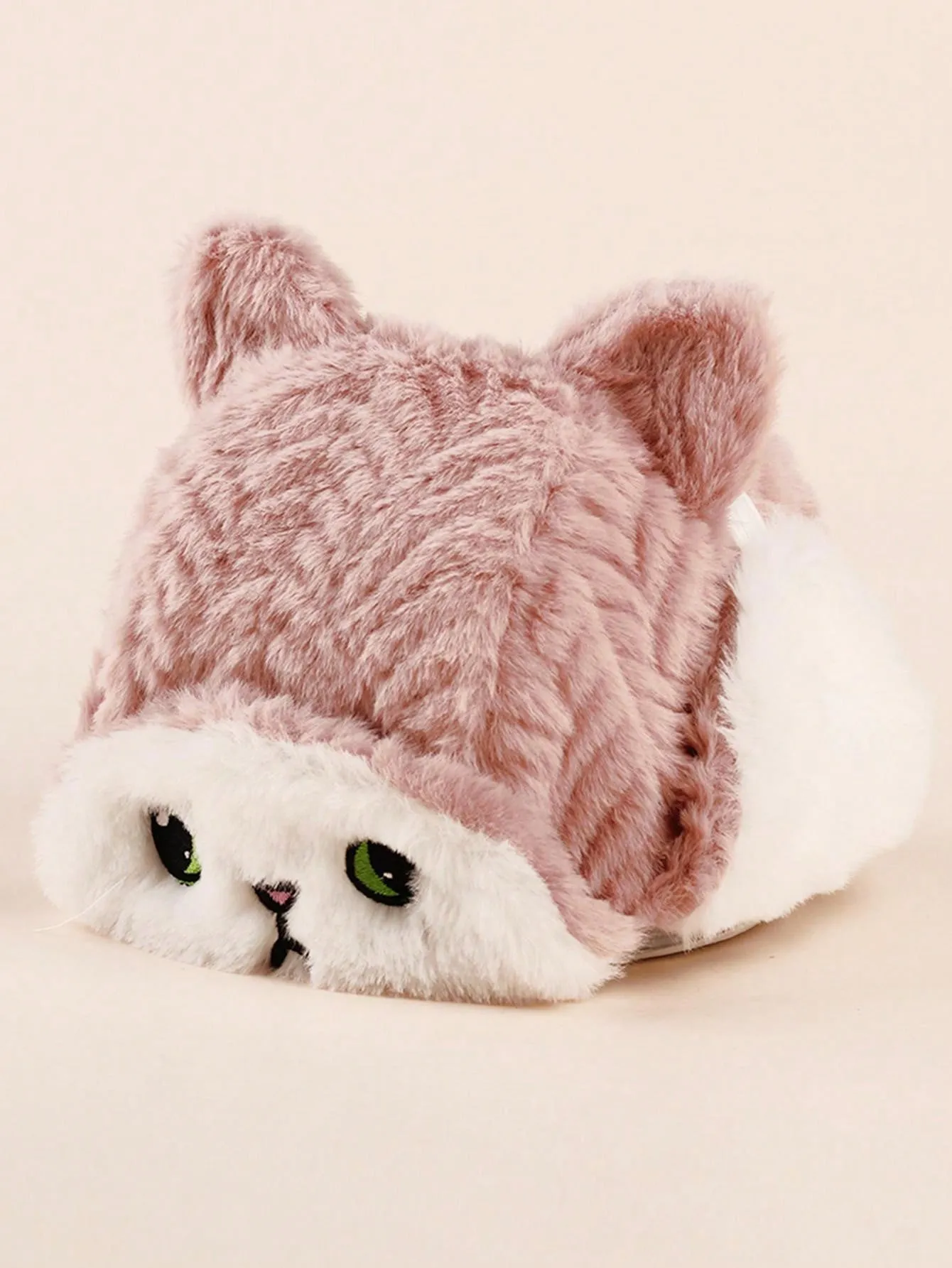 SHEIN 1pc Cartoon Knitted Ear Protection Thickened Hat For Kids And Babies, Winter