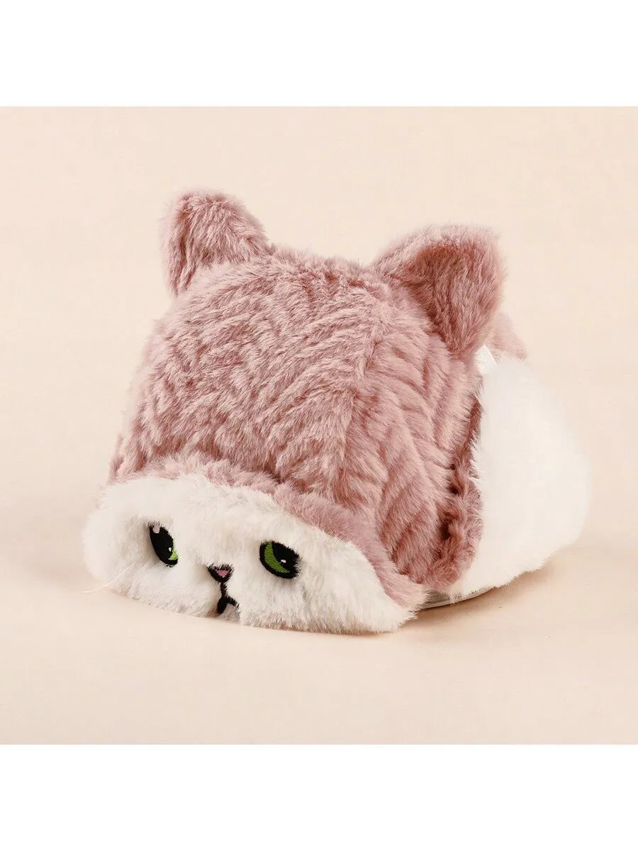 SHEIN 1pc Cartoon Knitted Ear Protection Thickened Hat For Kids And Babies, Winter