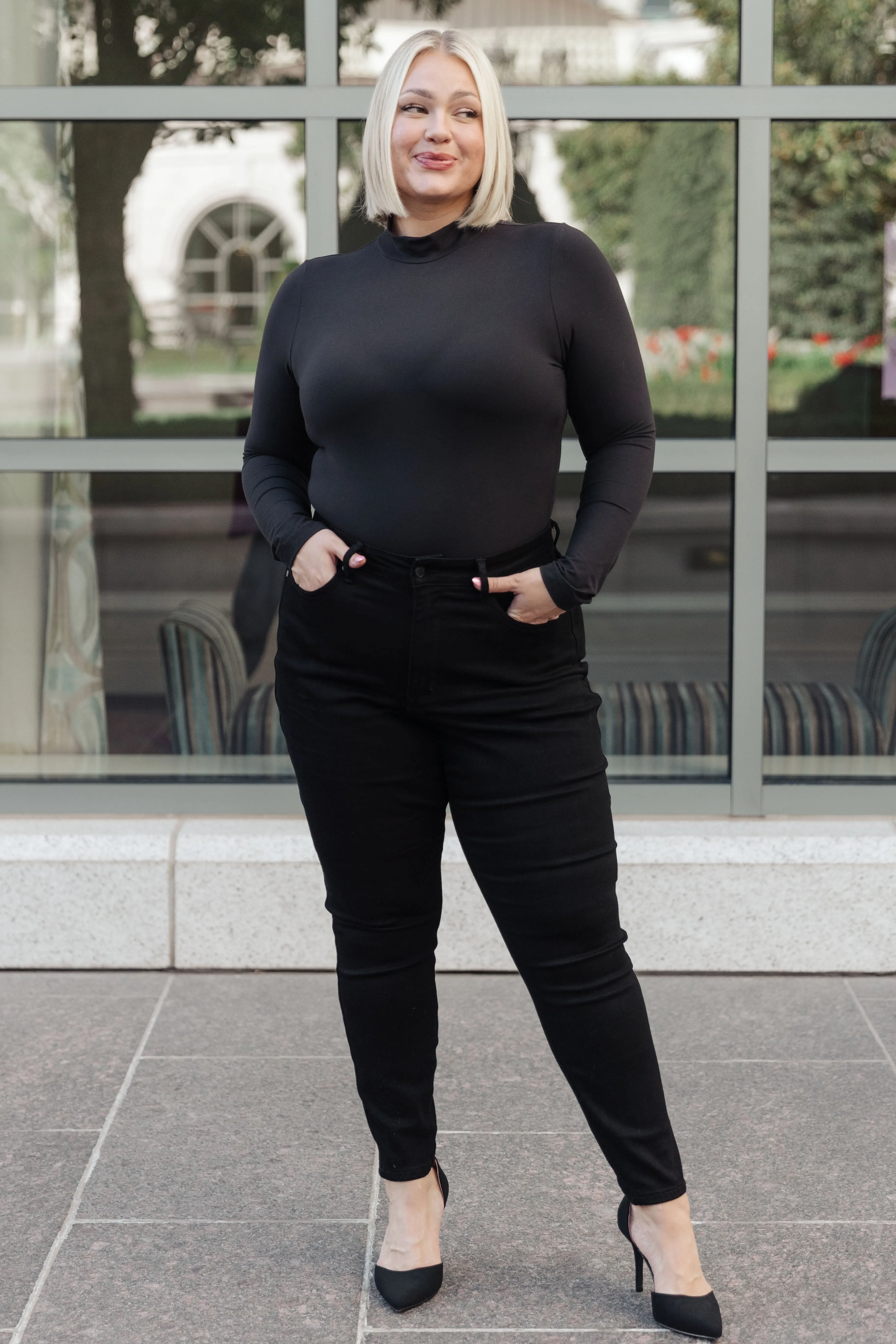 Simple Situation Mock Neck Bodysuit - Rae Mode