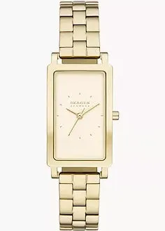 SKAGEN HAGGEN TANK GOLD DIAL GOLD BRACELET SKW3098