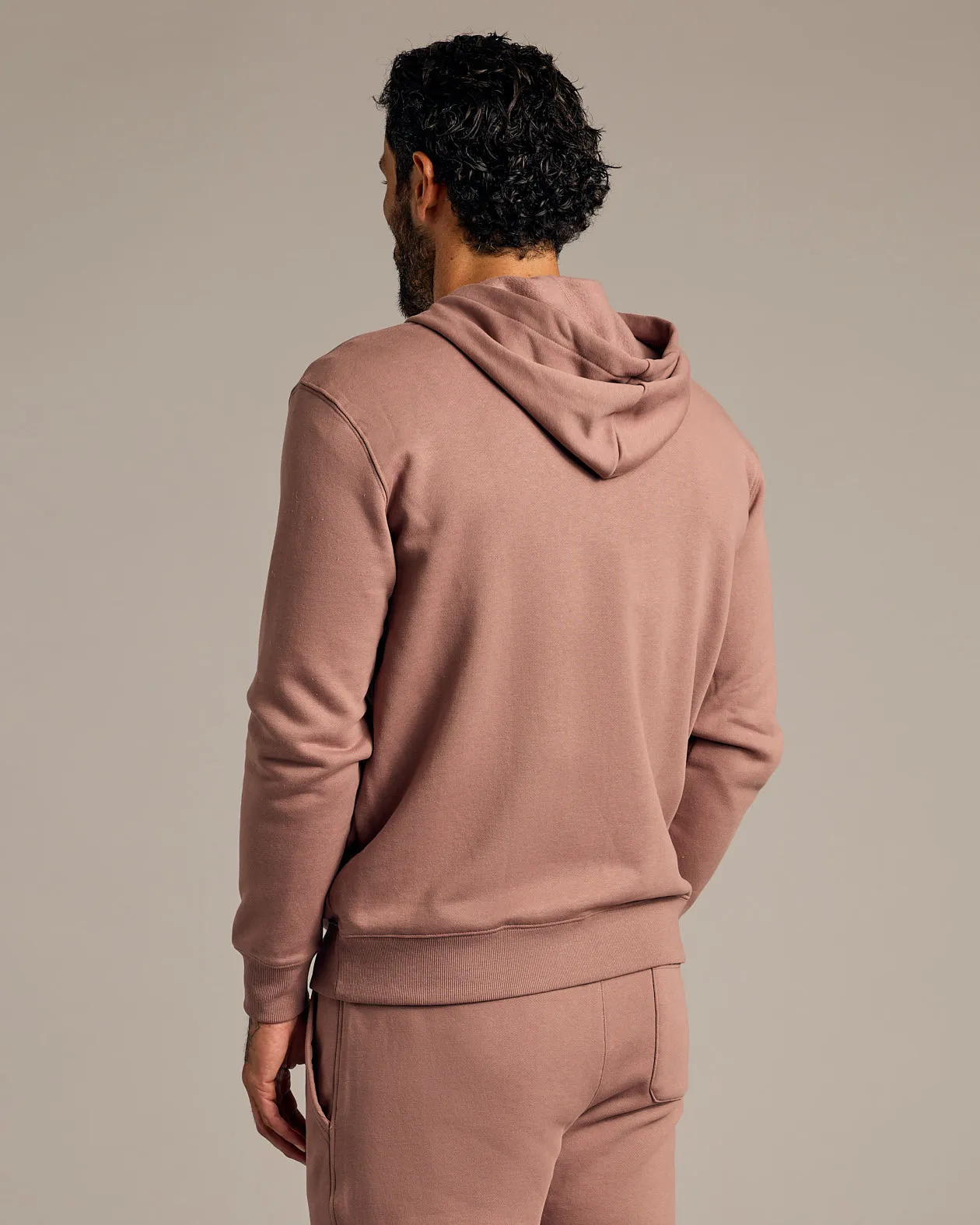 Slate Mauve Fleece French Terry Zip Hoodie