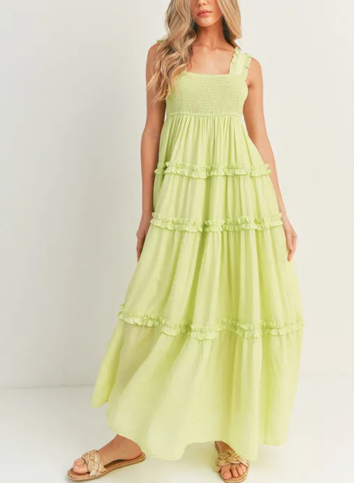 Smocked Ruffle Tiered Maxi Dress
