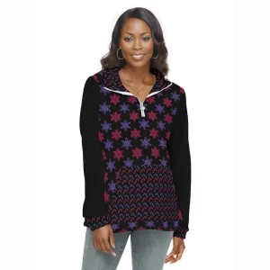 Snow & Candy Women's Borg Fleece Half Zip Christmas Sweater