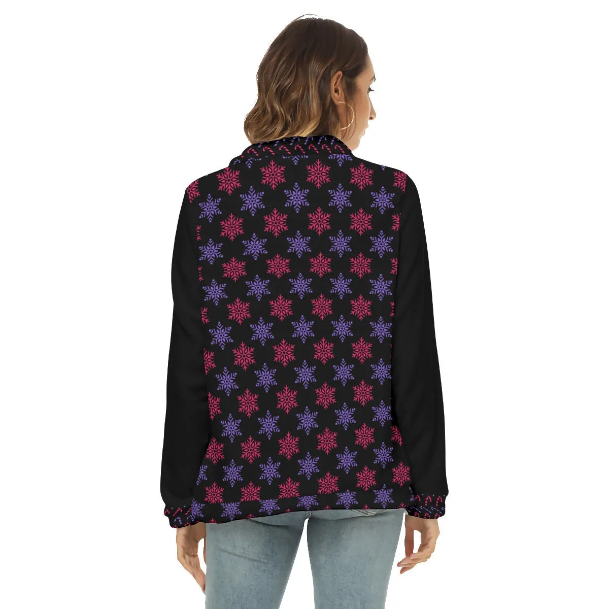 Snow & Candy Women's Borg Fleece Half Zip Christmas Sweater