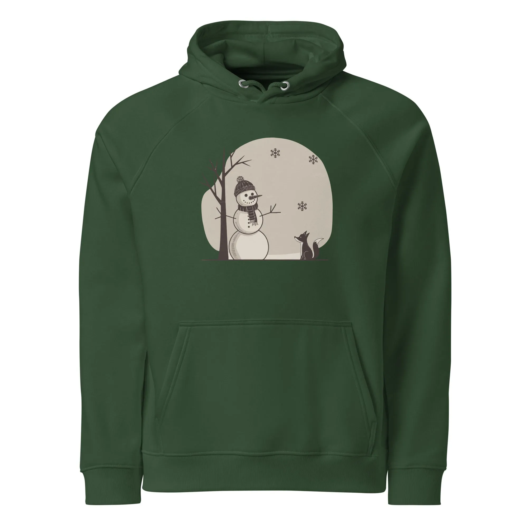Snowman Christmas Graphics Men Eco Raglan Hoodie