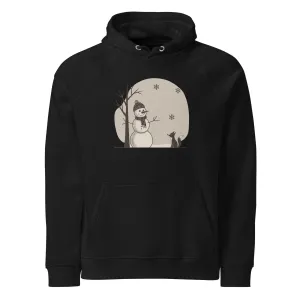 Snowman Christmas Graphics Men Eco Raglan Hoodie