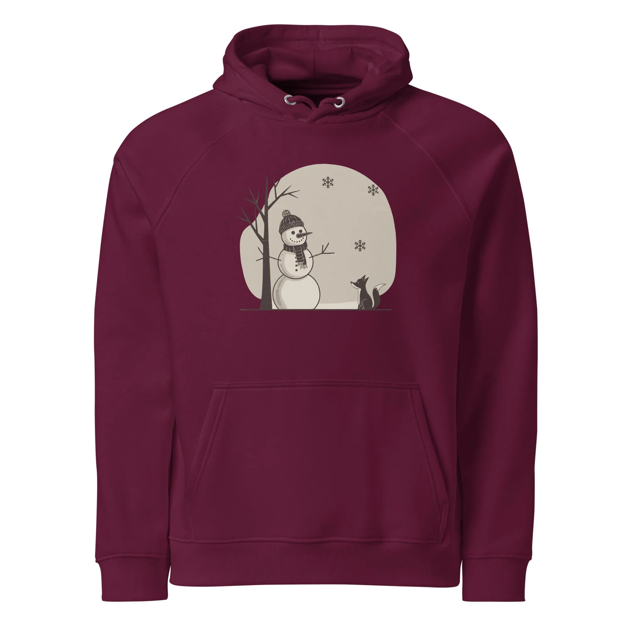 Snowman Christmas Graphics Men Eco Raglan Hoodie