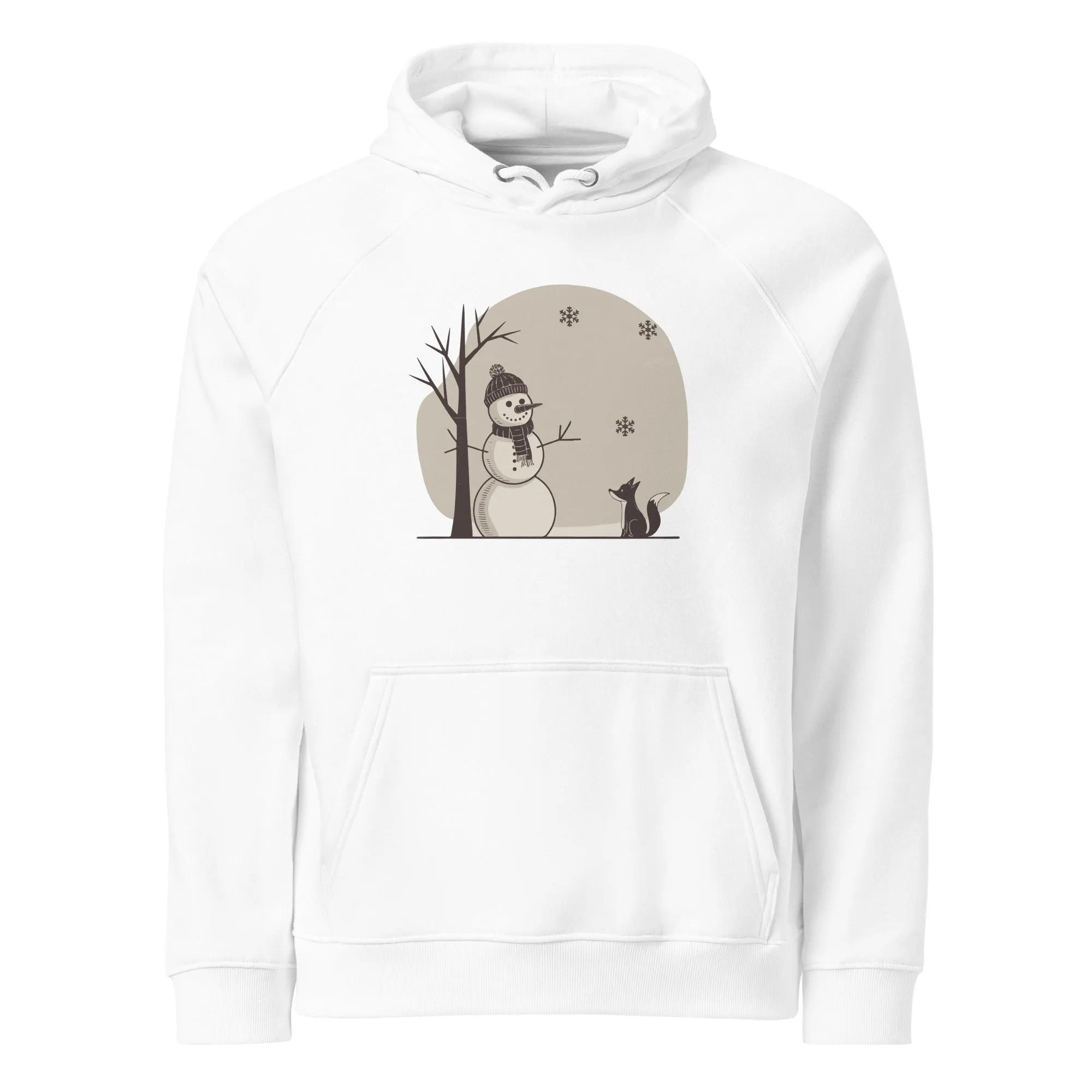 Snowman Christmas Graphics Men Eco Raglan Hoodie