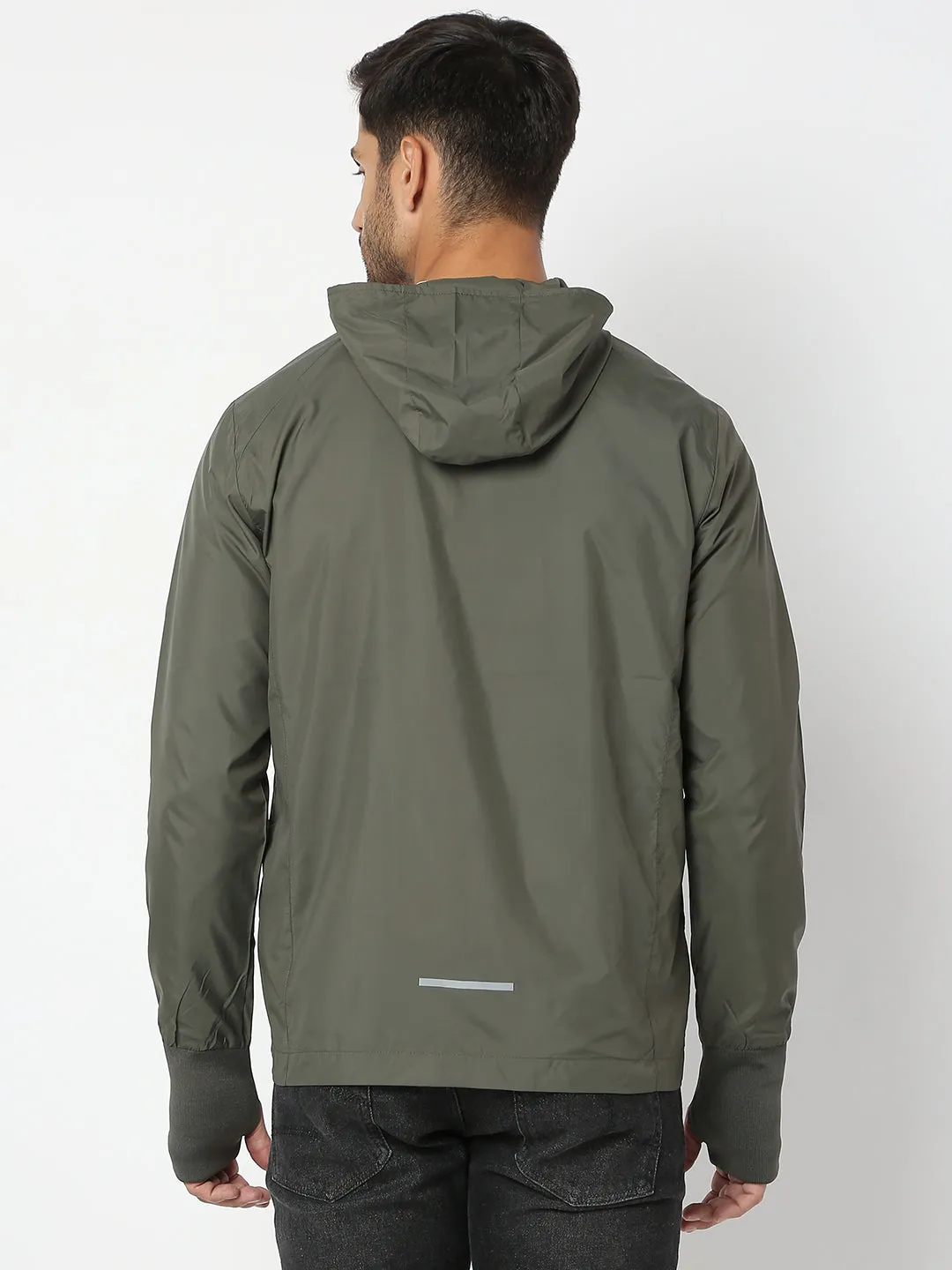 Spykar Men Dark Green Nylon Regular Fit Jacket