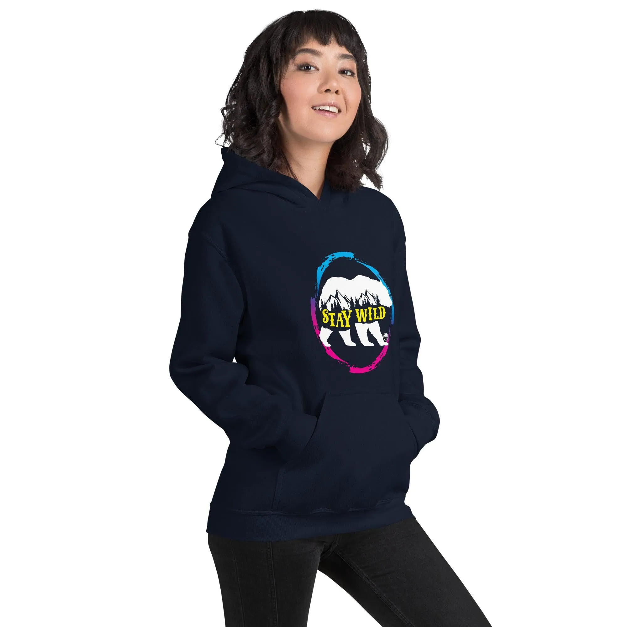 Stay Wild Gradient Pink and Blue Unisex Hoodie