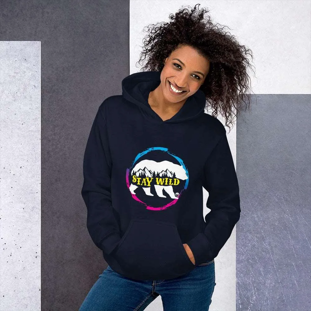 Stay Wild Gradient Pink and Blue Unisex Hoodie